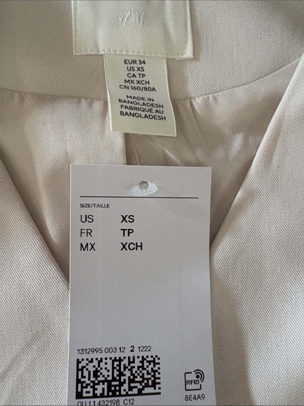 H&M White Sleeveless Peplum Button-Front Vest - Picture 2 of 4